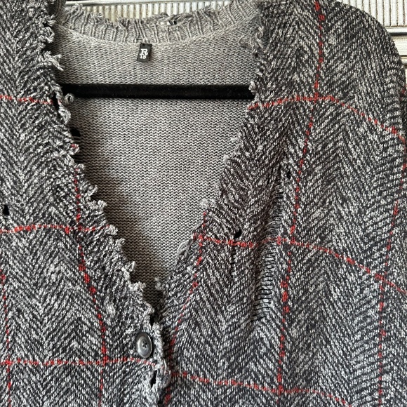 R13 Gray Distressed Long Cardigan - Picture 11 of 16